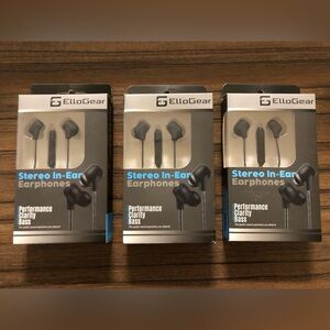 Stereo In-Ear Earphones, Performance Clarity Bass... 3 Pieces